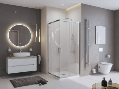 TRAY-MR-UNO-A-90-35-W-CR Поддон из искусственного мрамора,белый Размер,мм:900x900x35 