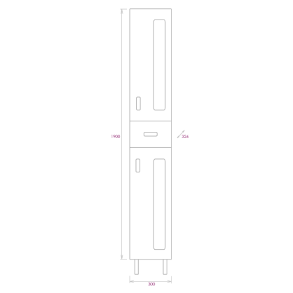 Пенал Onika Кристалл 30 напольный, белый, универсальный
