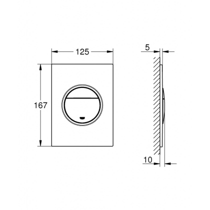 Кнопка для инсталляции для унитаза Grohe Nova Cosmopolitan S 172x130 мм, хром (37601P00)
