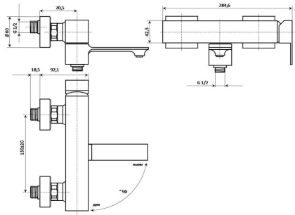Смеситель FIORETTO для ванны, хром