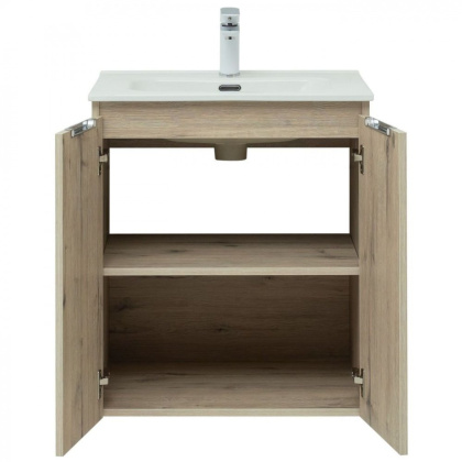 Тумба под раковину Aquanet Алвита New 60 2 дверцы, дуб веллингтон белый