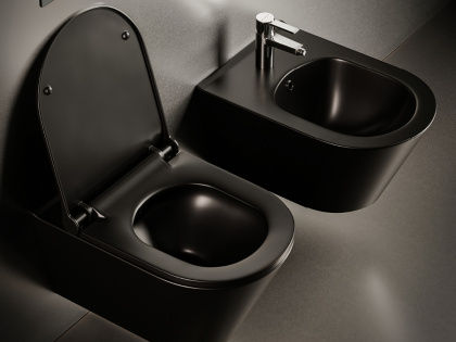 Биде подвесной, Avva Черный матовый Биде подвесной, Avva Черный матовый