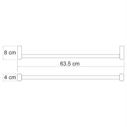 Держатель полотенец одинарный Berkel, 63,5х4х8 см, хром, K-6830