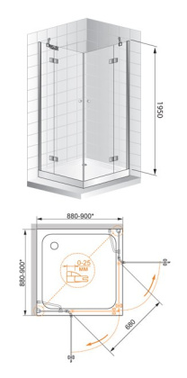 VERONA-W-A-2-120-P-Cr Душевой уголок