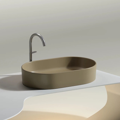 Умывальник чаша накладная овальная (цвет Капучино Матовый) Element 608*385*122мм