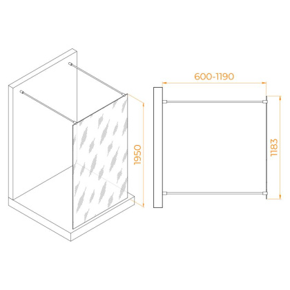 Душевая перегородка RGW WA-016Gb, RGW 35101612-16