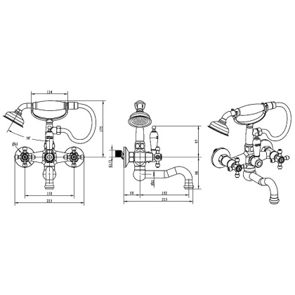 Смеситель для ванны (душевой комплект)_Комплект