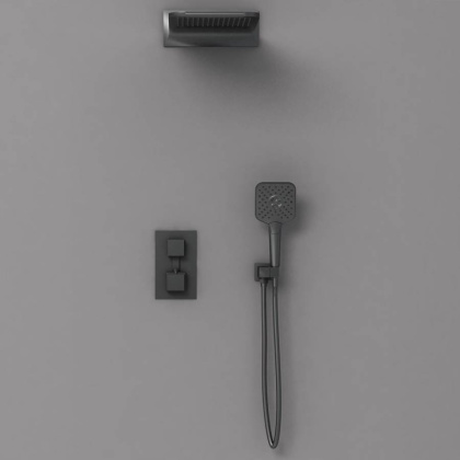 Душевой комплект VSFW-103TMB термостатический встраиваемый, двухрежимный, черный Душевой комплект VSFW-103TMB термостатический встраиваемый, двухрежимный, черный