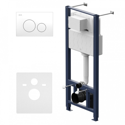 I012704.9001 Pro Инсталляция для подвесного унитаза с пневматич. клавишей Pro L пластик, Белый