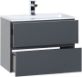 Тумба с раковиной Aquanet Алвита 70 серый антрацит