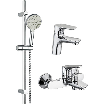 409007700 Origin Bit, набор 3 в 1: смес. д/умывальника, смес. Для ванны/душа, душ. комплект 409007700 Origin Bit, набор 3 в 1: смес. д/умывальника, смес. Для ванны/душа, душ. комплект