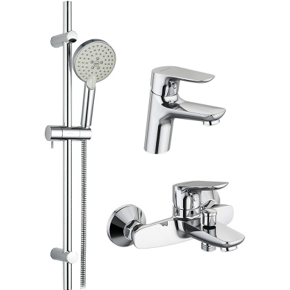 409007700 Origin Bit, набор 3 в 1: смес. д/умывальника, смес. Для ванны/душа, душ. комплект 409007700 Origin Bit, набор 3 в 1: смес. д/умывальника, смес. Для ванны/душа, душ. комплект