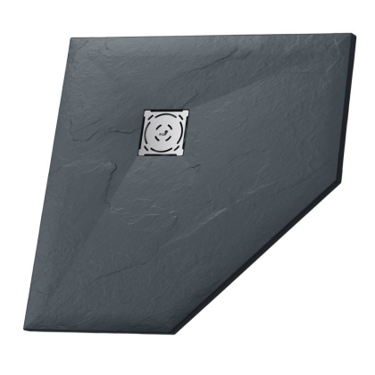 Душевой поддон  80*80*2,3 RGW ST/T*-0088G Графит/Трапеция Ø 90 мм Каменный
