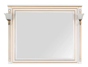 Зеркало Aquanet Паола 120 белый/золото