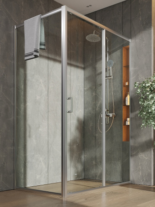Душевой уголок Orange E23-13080TCR без поддона 130х80, стекло прозрачное