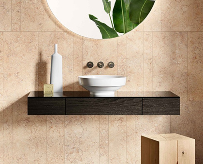 Модуль 90 см под раковину с выдвижным ящиком, левосторонний, темный вяз