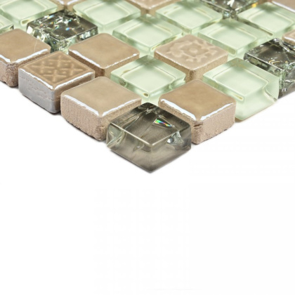 Мозаика стеклянная с камнем Plaza 1.5х1.5 30х30 , м2 Мозаика стеклянная с камнем Plaza 1.5х1.5 30х30 , м2