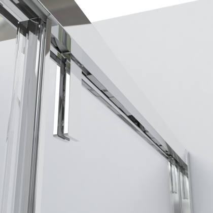 Душевая дверь Lugano VDS-1L150CLB-1, 1500, черный, стекло прозрачное