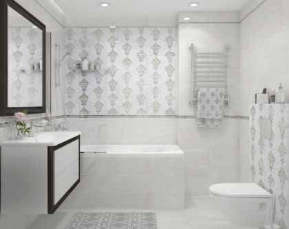 Керамогранит Frame Белый 40х40 (11шт_1,76м2), м2