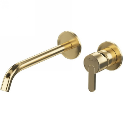 LEAF-BLI2-SR Смеситель для раковины встраиваемый однорычажный, на два отверстия, длина излива 23 см, исполнение Sunrise LEAF-BLI2-SR Смеситель для раковины встраиваемый однорычажный, на два отверстия, длина излива 23 см, исполнение Sunrise