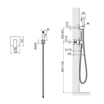Смеситель встроенный с гигиеническим душем Timo Selene 2089/16SM белый матовый Смеситель встроенный с гигиеническим душем Timo Selene 2089/16SM белый матовый
