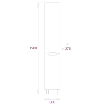 Пенал Onika Айленд 30 напольный, белый