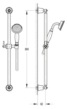 LIBERTY-F-SD-01 Душевой гарнитур Цвет Хром 