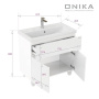Тумба Onika Стрим 80 напольная, белая (ум. Фостер 80)