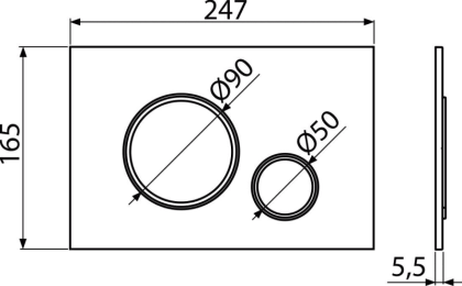 Кнопка управления для скрытых систем инсталляции, белый/xром-глянец Кнопка управления для скрытых систем инсталляции, белый/xром-глянец