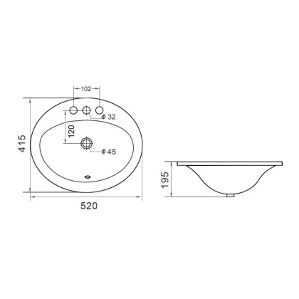 Раковина Orange B06-520w3 встраиваемая, белый Раковина Orange B06-520w3 встраиваемая, белый