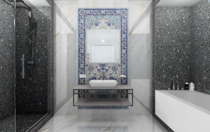 Декор VT\A22\SG5918R Орнамент синий обрезной 119,5х238,5, шт