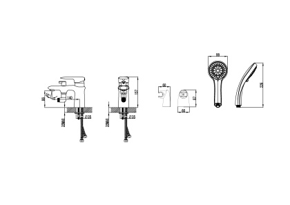 Смеситель Lemark Status LM4415C на борт ванны