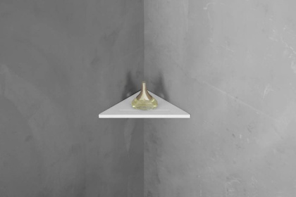 Угловая полочка для ванной комнаты ABBER Stein AS1652 белая матовая