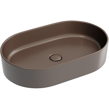 Умывальник чаша накладная овальная (цвет Темно-Коричневый Матовый) Element 608*385*122мм