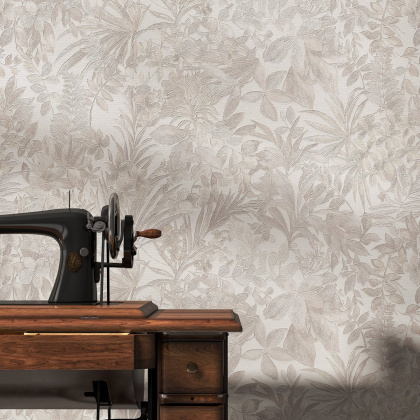 Обои виниловые Джангл мотив, бежевый