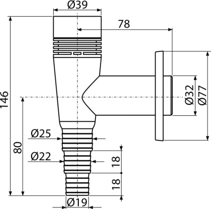 Сифон для стиральной машины наружный с разрывным клапаном, белый 