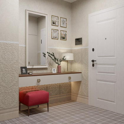 Бордюр багет BLF006R Монсеррат бежевый светлый (40см*7,3см*2,7мм) (12шт/0,35м2) бетон, шт