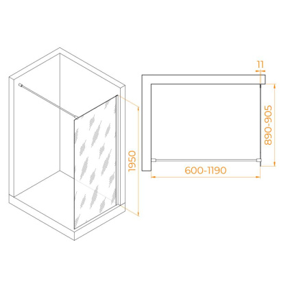 Душевая перегородка RGW WA-002W, RGW 35100209-15