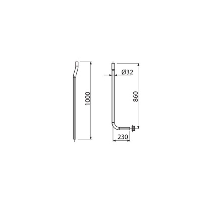Водосливная труба DN32, состоящая из двух частей + прокладка гофрированная
