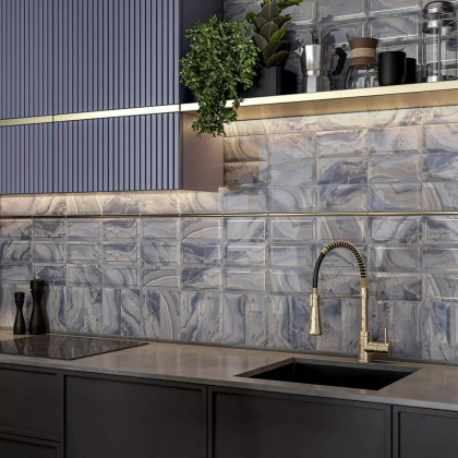 Сеттиньяно синий грань глянцевый 9,9x20x0,92 Сеттиньяно синий грань глянцевый 9,9x20x0,92