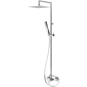PORTA-CD-01 Душевая стойка со смесителем, ручным и верхним душем 200 мм нержавеющая сталь, исполнение хром