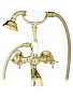 LORD-VD-02-Bi Смеситель для ванны с ручным душем, Бронза, ручка ручного душа белая