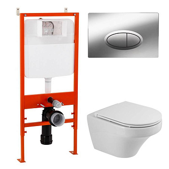 Комплект 4 в 1 Унитаз подвесной Cezares DUET CZR-2462-TH-TOR с сиденьем CZR-870-SC + Система инсталляции для унитазов BelBagno BB026 с кнопкой смыва B Комплект 4 в 1 Унитаз подвесной Cezares DUET CZR-2462-TH-TOR с сиденьем CZR-870-SC + Система инсталляции для унитазов BelBagno BB026 с кнопкой смыва B