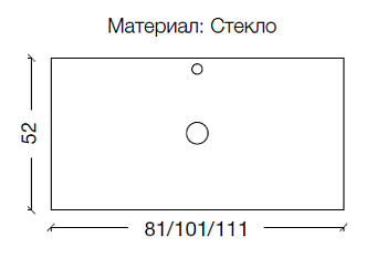 Столешница стекло 100см Прямая СЕРЕБРО Поталированный Золотой