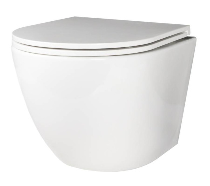 Унитаз подвесной безободковый Creto Cer C1 Plus 1001-002Cer-C1W/1 с крышкой-сиденьем микролифт