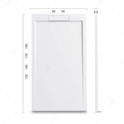 Душевой поддон RGW STL 80 x 140 см, прямоугольный, из искусственного камня, белый, 14212814-01