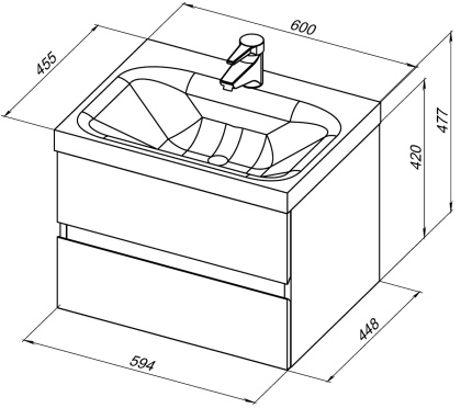Тумба под раковину Aquanet Беркли 60 белый/дуб рошелье Тумба под раковину Aquanet Беркли 60 белый/дуб рошелье