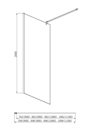 AQ NAR 6310-110 Душевая перегородка Walk in с держателем 1100x2000 профиль хром, стекло прозрачное AQ NAR 6310-110 Душевая перегородка Walk in с держателем 1100x2000 профиль хром, стекло прозрачное