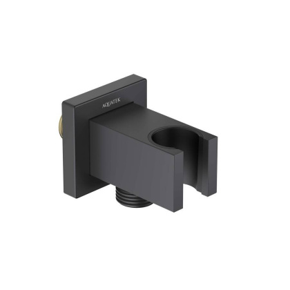 Шланговое подсоединение с держателем AQUATEK, матовый черный AQ2463MB  Шланговое подсоединение с держателем AQUATEK, матовый черный AQ2463MB