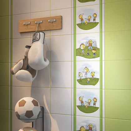 Декор "Йога" OS\A254\5009 Весёлые старты Белый (20см*20см*6,9мм) (10шт/0,4м2) ., шт